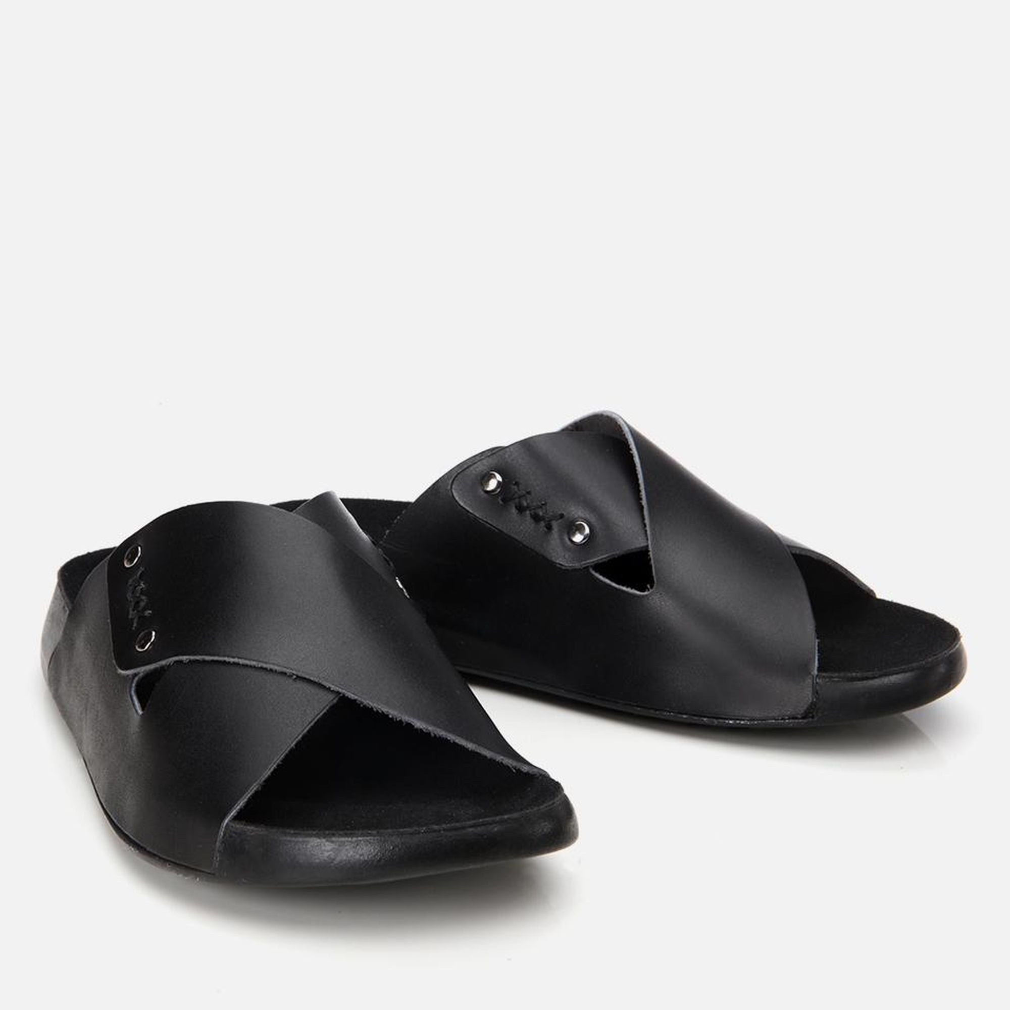 Kadın Deri Siyah Düz Terlik