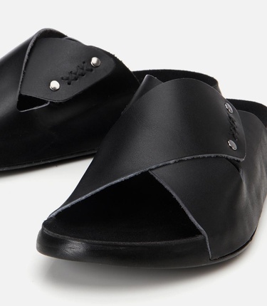  Kadın Deri Siyah Düz Terlik