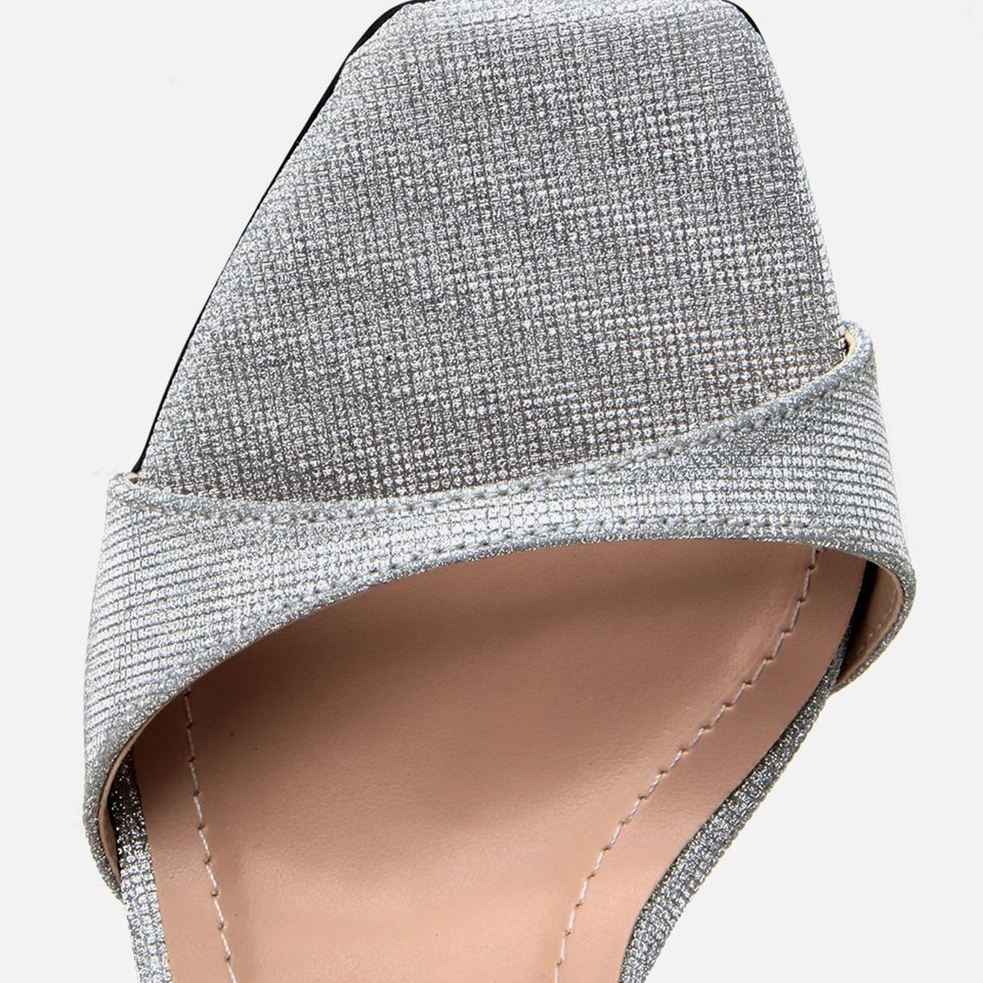 Kadın Lame Simli Topuklu Sandalet