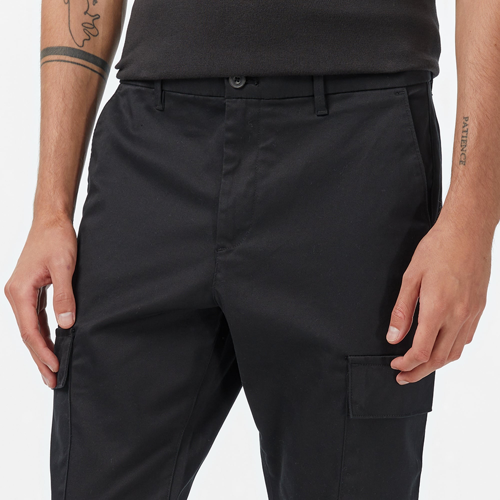 Calvin Klein Slim Refined Stretch Cargo Erkek Siyah Pantolon