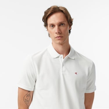  Calvin Klein Casual Pique Classic Erkek Beyaz Polo