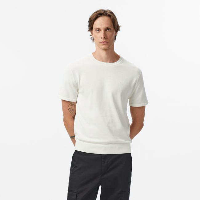  Calvin Klein Supima Erkek Beyaz Kazak