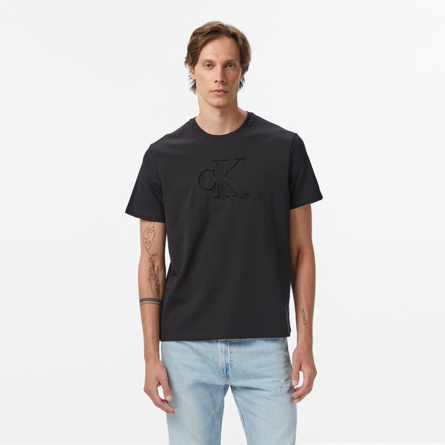  Calvin Klein Deboss Mono Graphic Erkek Siyah T-Shirt