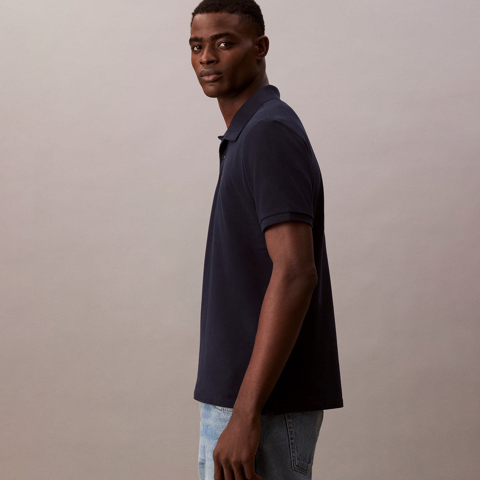 Calvin Klein Casual Pique Classic Erkek Mavi Polo