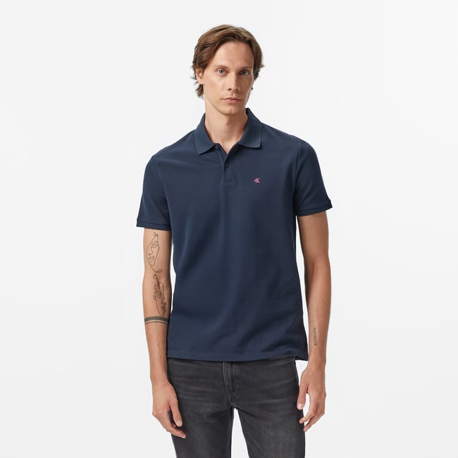  Calvin Klein Casual Pique Classic Erkek Mavi Polo