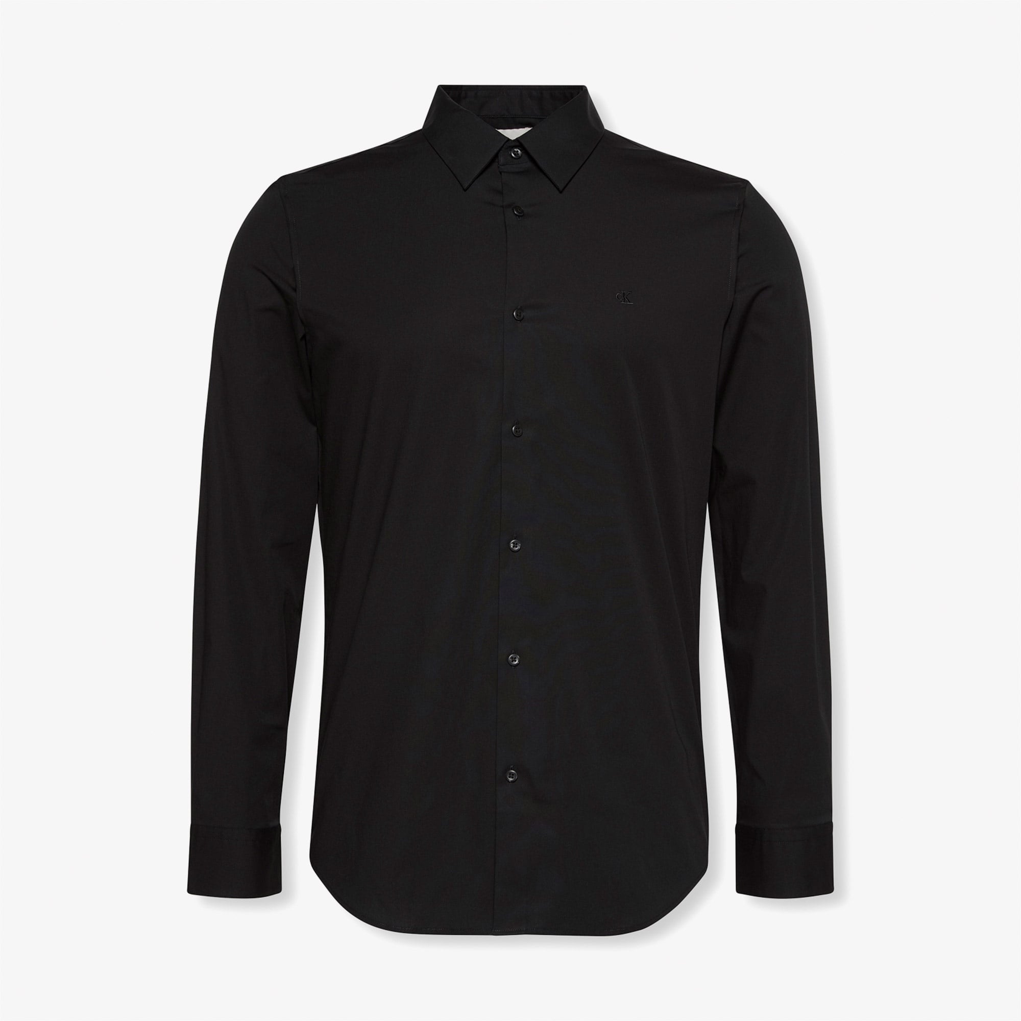 Calvin Klein Solid Slim Erkek Siyah Gömlek