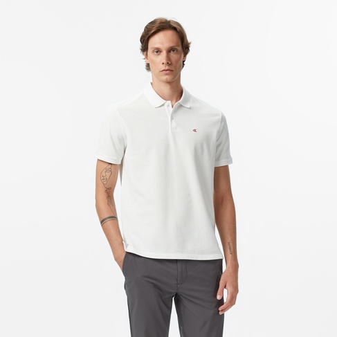  Calvin Klein Casual Pique Classic Erkek Beyaz Polo