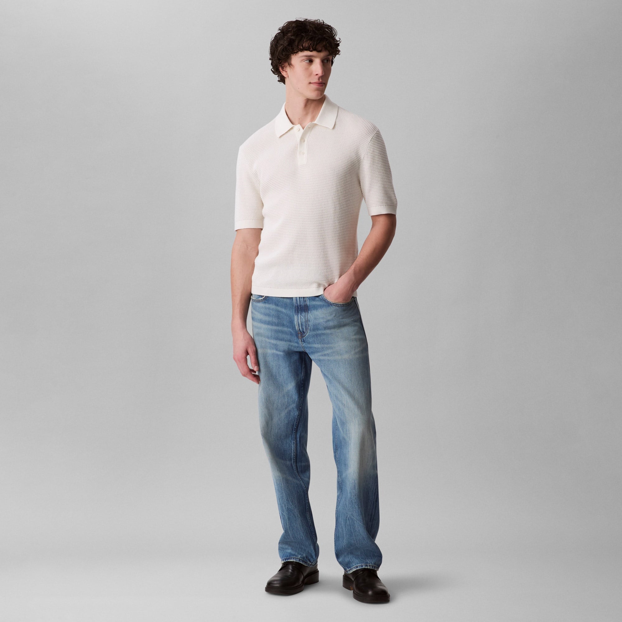 Calvin Klein Cotton Erkek Beyaz Triko