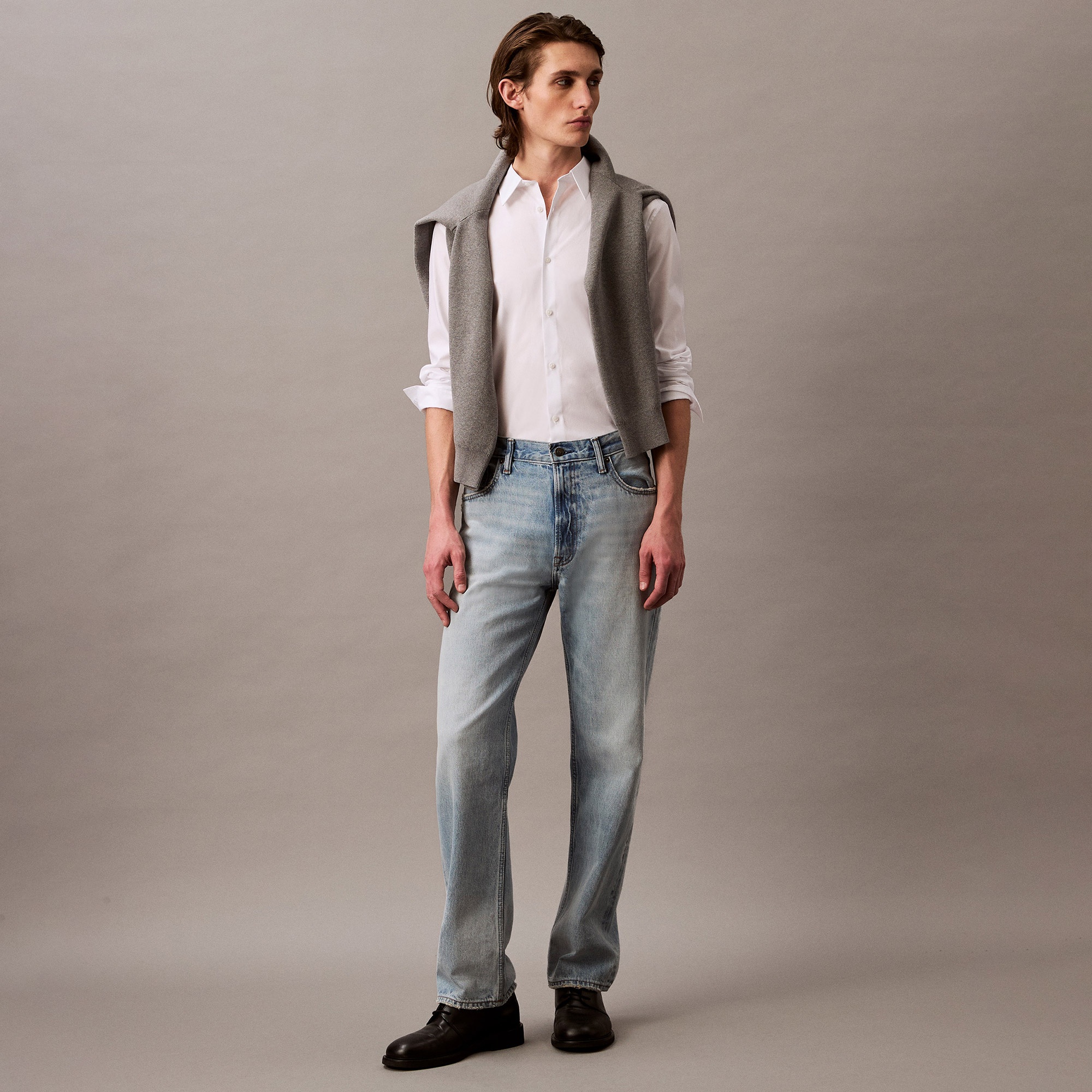 Calvin Klein Solid Slim Erkek Beyaz Gömlek