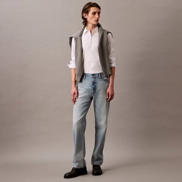  Calvin Klein Solid Slim Erkek Beyaz Gömlek