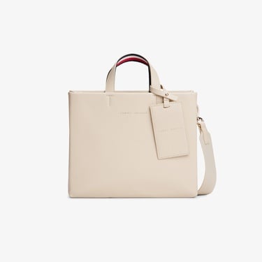  Tommy Hilfiger Established Med Shopper Kadın Bej Tote Çantası