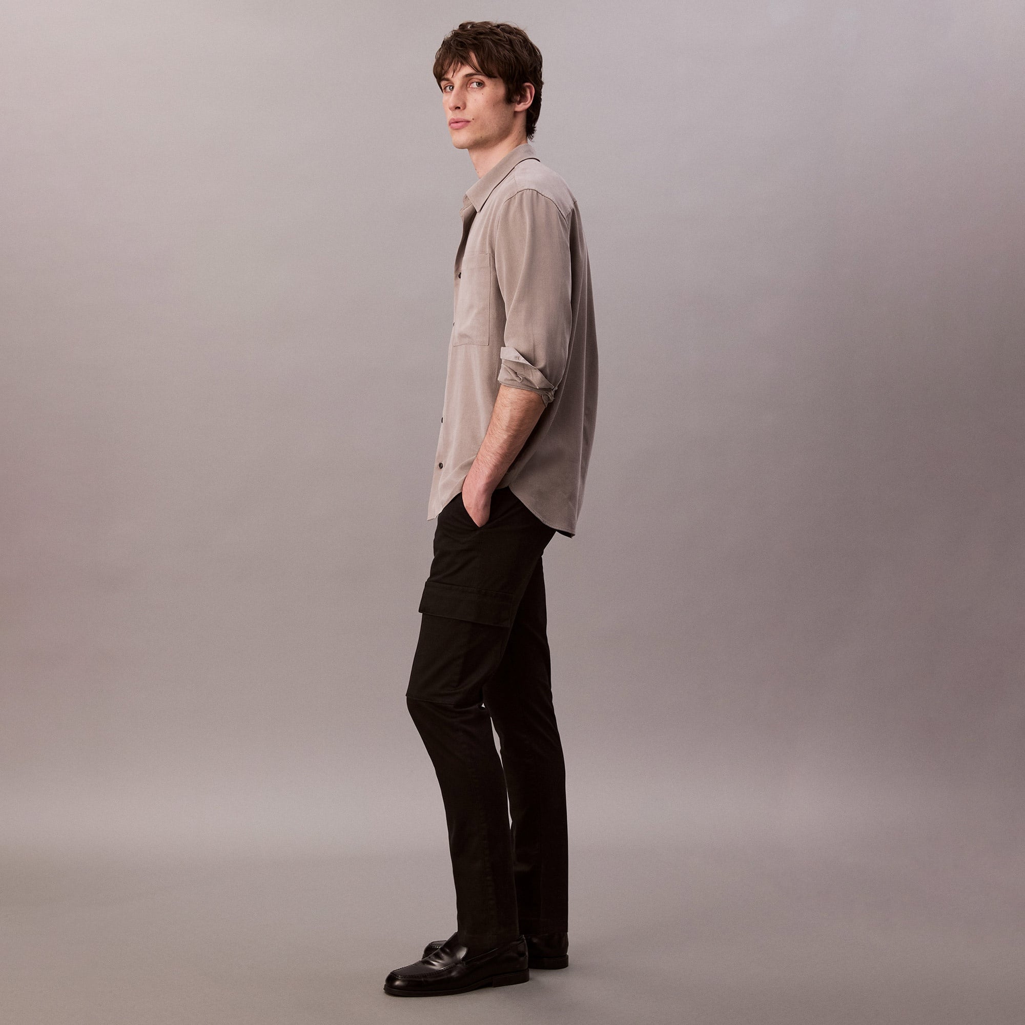 Calvin Klein Slim Refined Stretch Cargo Erkek Siyah Pantolon