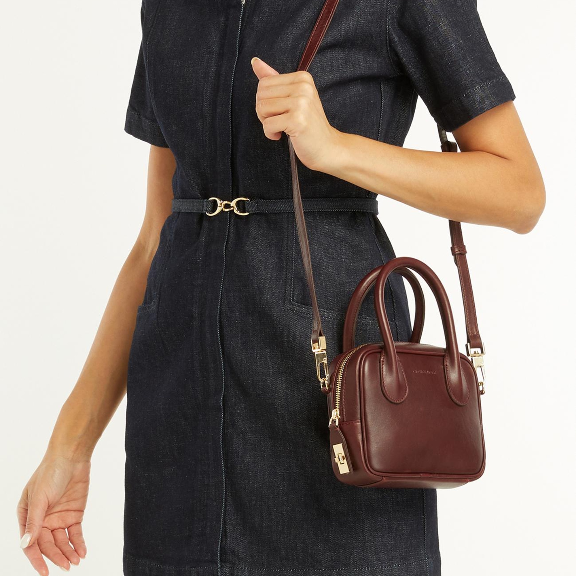 George Hogg Kadın Bordo Deri Postacı Çantası