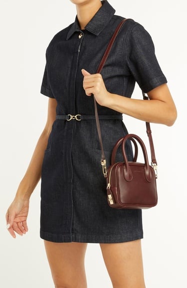  George Hogg Kadın Bordo Deri Postacı Çantası