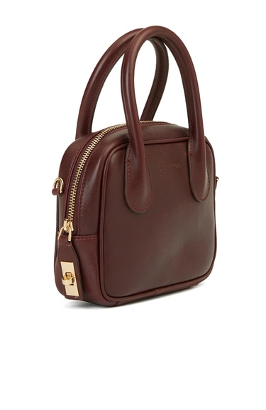  George Hogg Kadın Bordo Deri Postacı Çantası