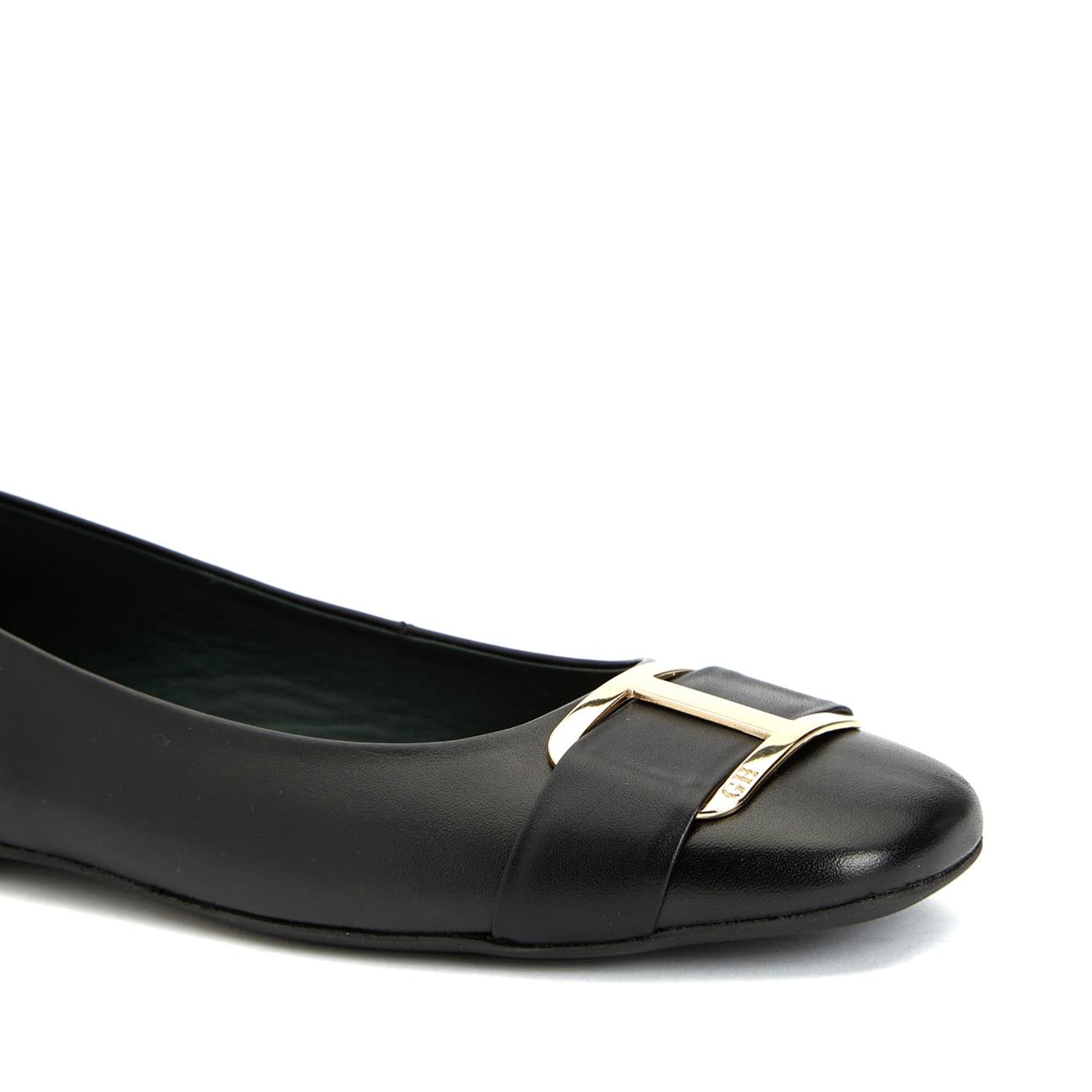 George Hogg Kadın Siyah Tokalı Deri Babet