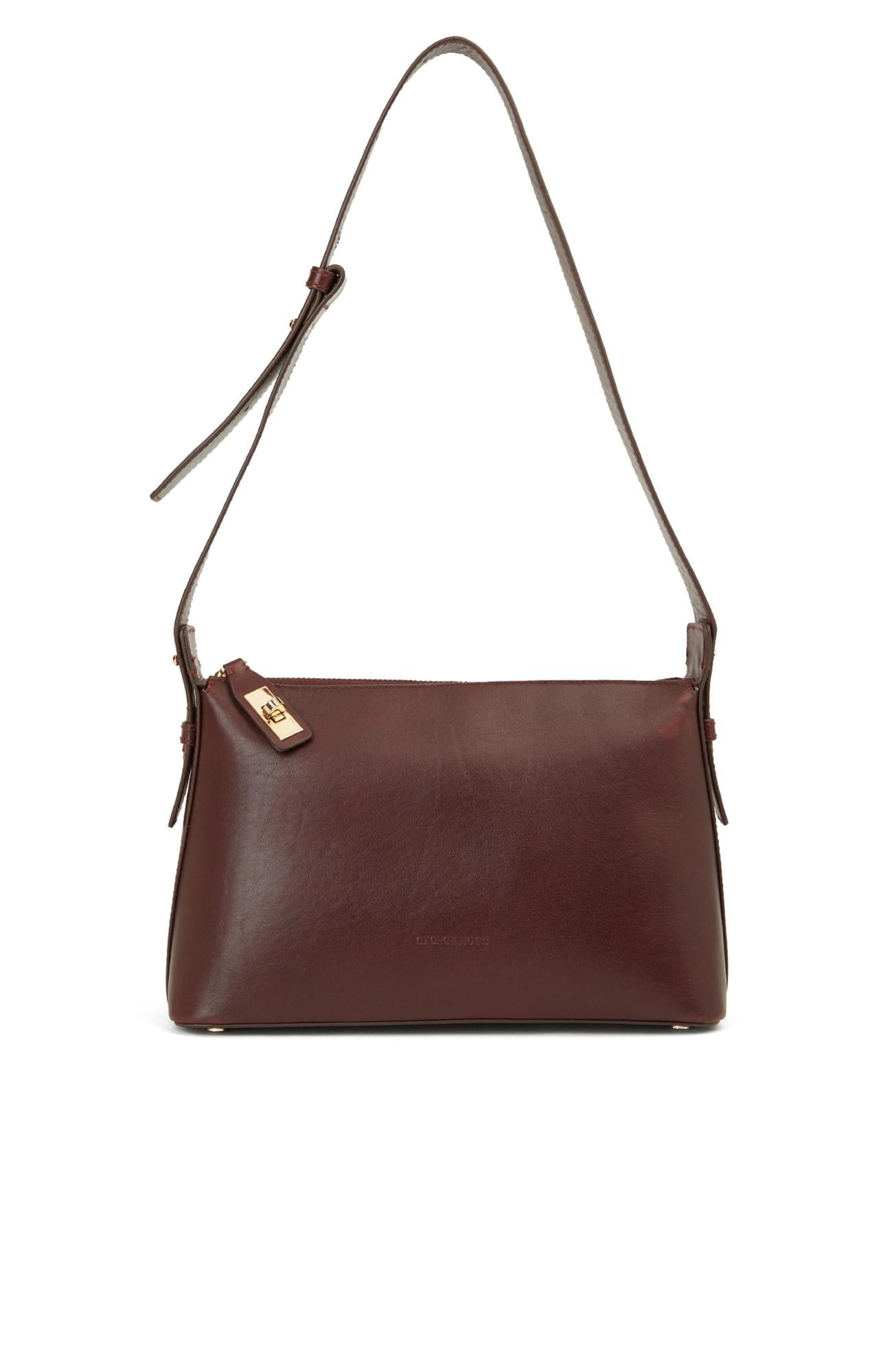  George Hogg Kadın Bordo Deri Postacı Çantası