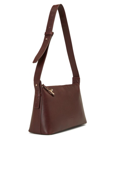  George Hogg Kadın Bordo Deri Postacı Çantası