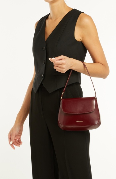  George Hogg Kadın Bordo Deri Postacı Çanta