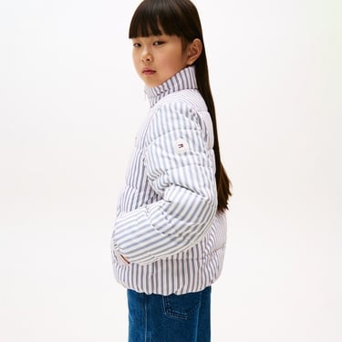  Tommy Hilfiger Mix Strıpe Puffer Çocuk Renkli Mont