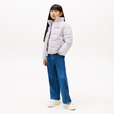  Tommy Hilfiger Mix Strıpe Puffer Çocuk Renkli Mont