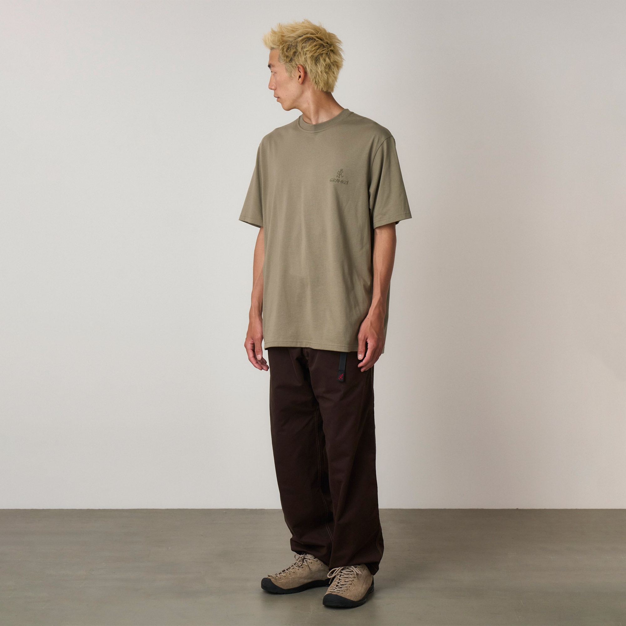 Gramicci One Point Logo Erkek Haki T-Shirt