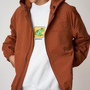  Gramicci Northside Plaid Hooded Erkek Kahverengi Sweatshirt