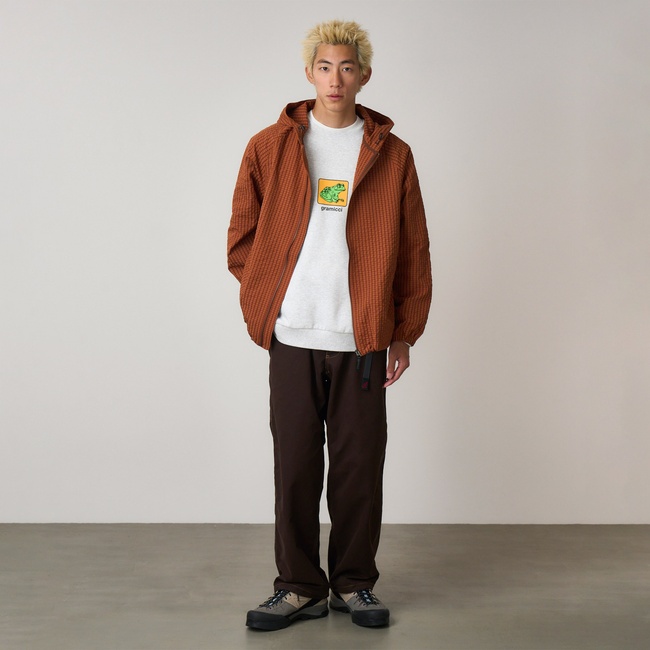  Gramicci Northside Plaid Hooded Erkek Kahverengi Sweatshirt