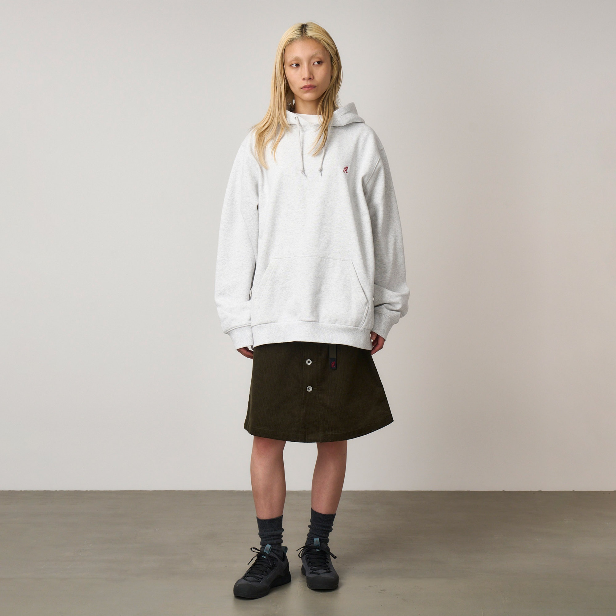 Gramicci One Point Hooded Erkek Gri Sweatshirt