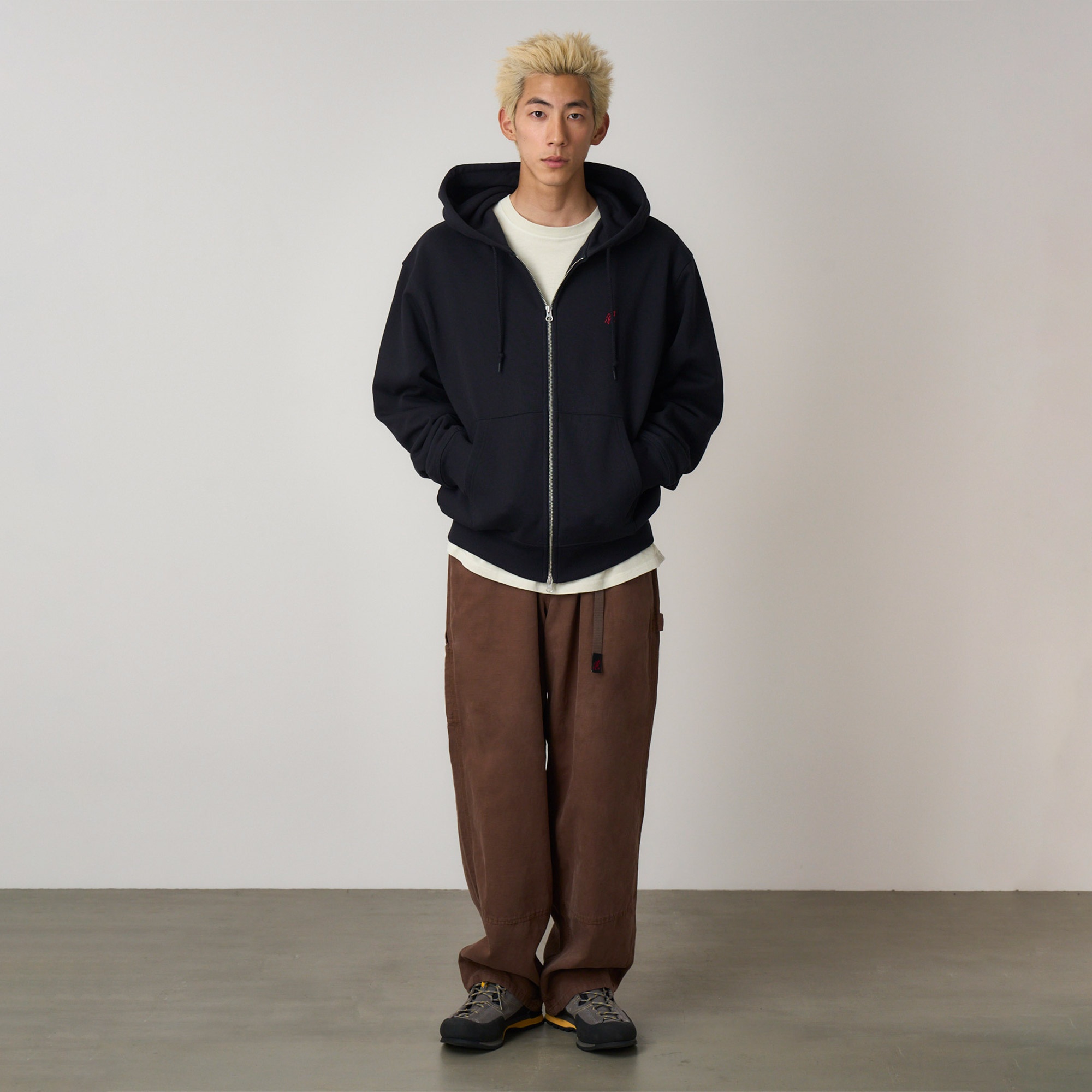 Gramicci One Point Hooded Zip Erkek Lacivert Sweatshirt