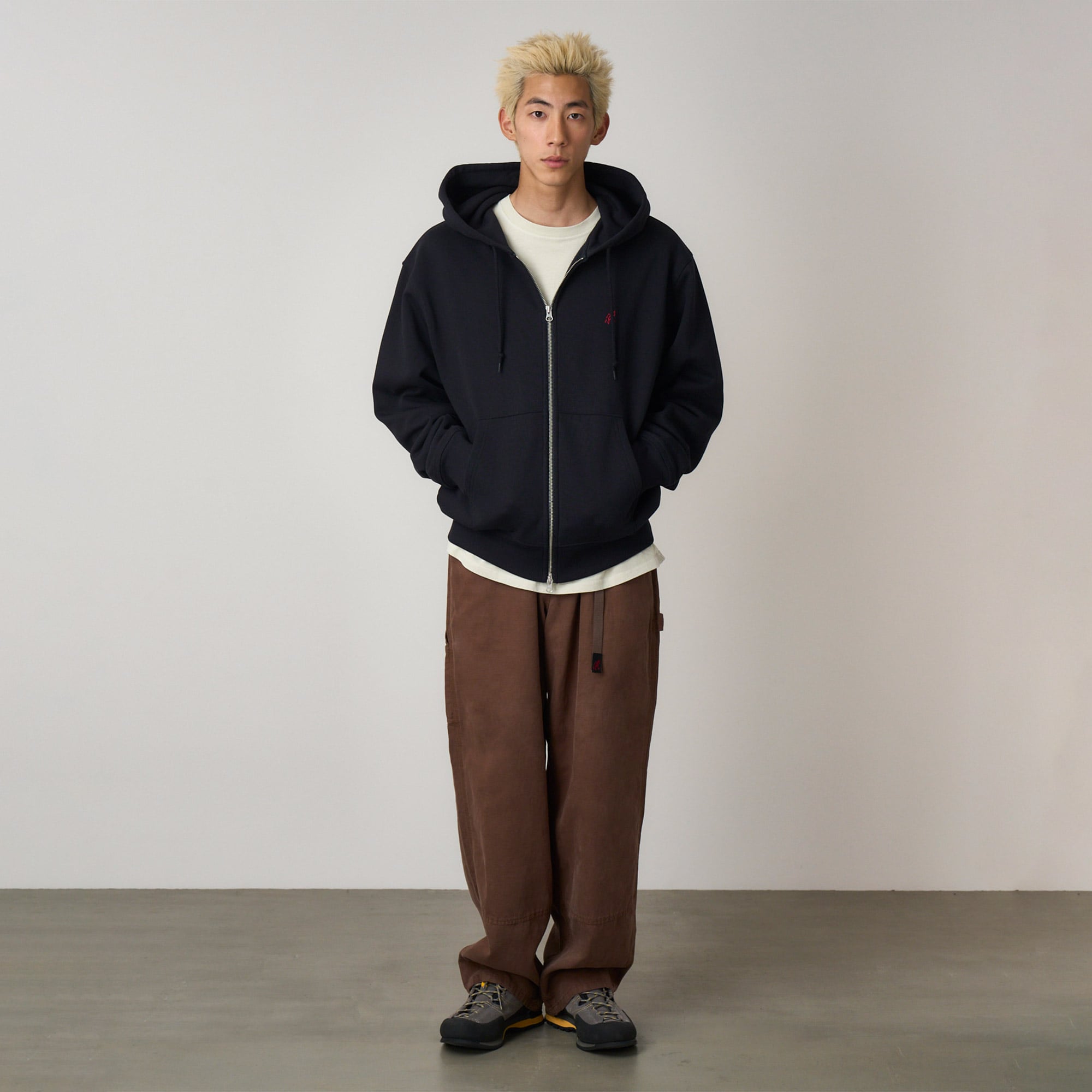  Gramicci One Point Hooded Zip Erkek Lacivert Sweatshirt