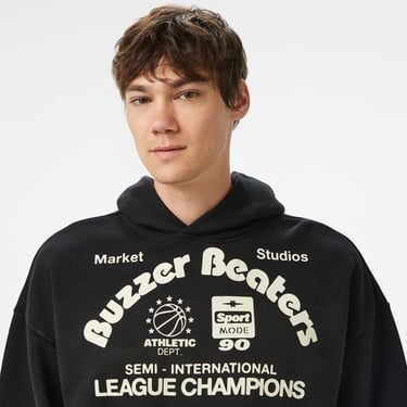  The Market Buzzer Beaters Erkek Siyah Hoodie