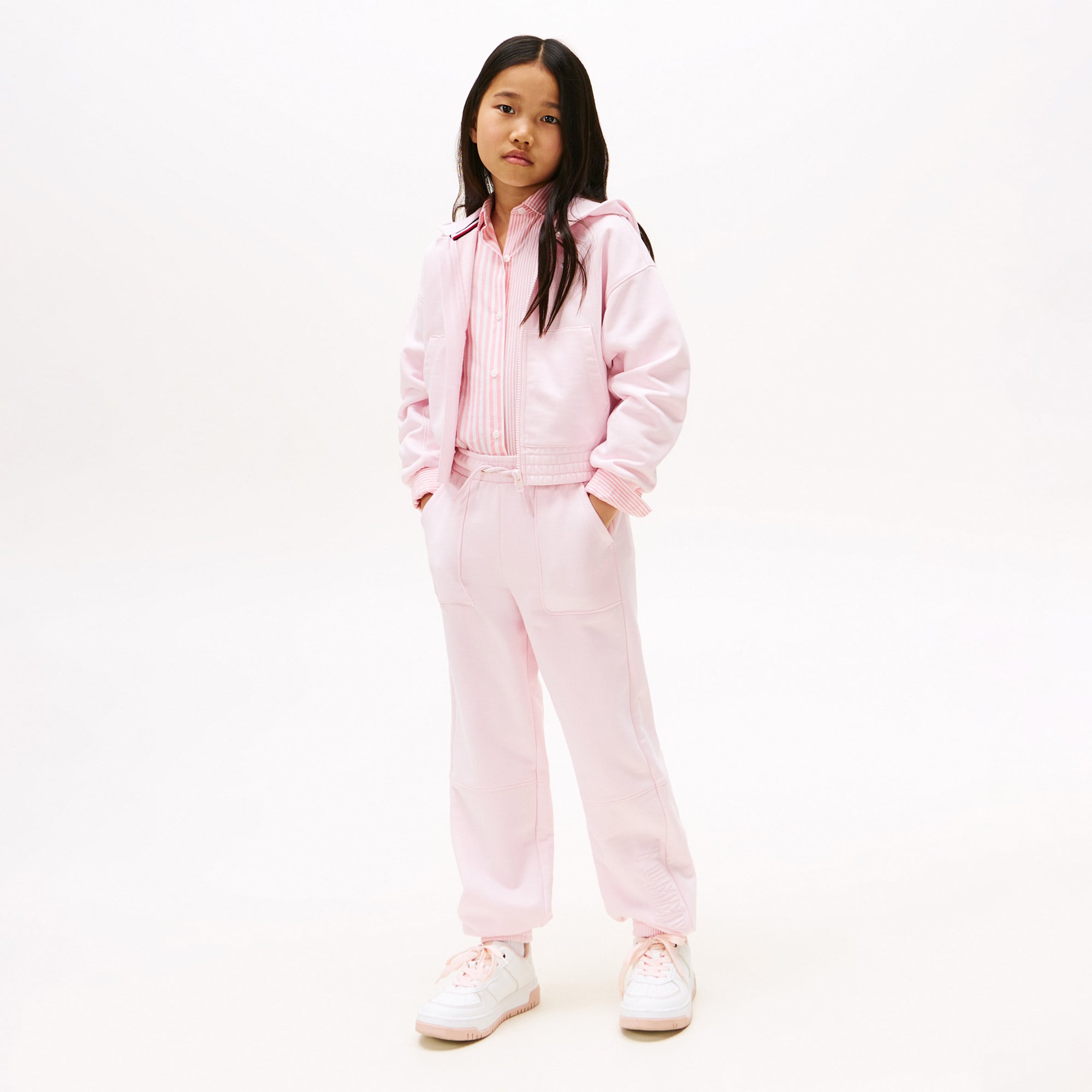  Tommy Hilfiger Puff Print Çocuk Pembe Eşofman Altı