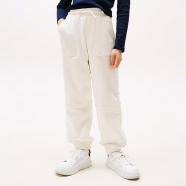  Tommy Hilfiger Puff Print Çocuk Beyaz Eşofman Altı