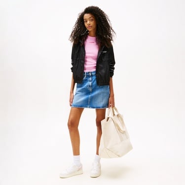  Tommy Hilfiger Repeat Logo Water Repellant Kadın Siyah Ceket