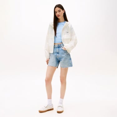  Tommy Hilfiger Repeat Logo Water Repellant Kadın Beyaz Ceket