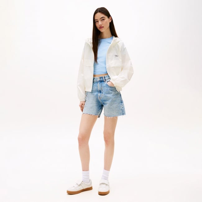  Tommy Hilfiger Repeat Logo Water Repellant Kadın Beyaz Ceket