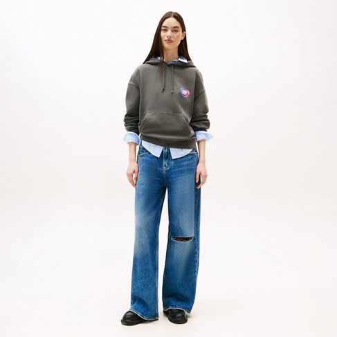  Tommy Hilfiger Boxy Kadın Gri Sweatshirt