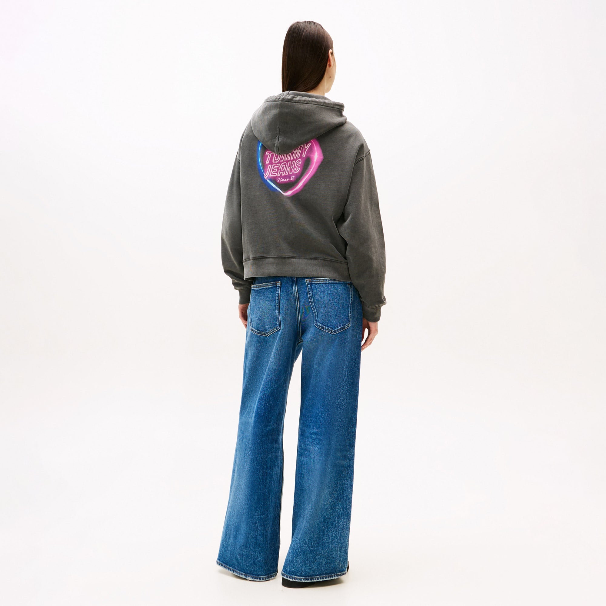 Tommy Hilfiger Boxy Kadın Gri Sweatshirt