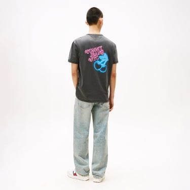  Tommy Hilfiger Back Graphic Crew Neck Erkek Gri T-Shirt