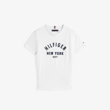  Tommy Hilfiger Curved Graphic Çocuk Beyaz T-Shirt