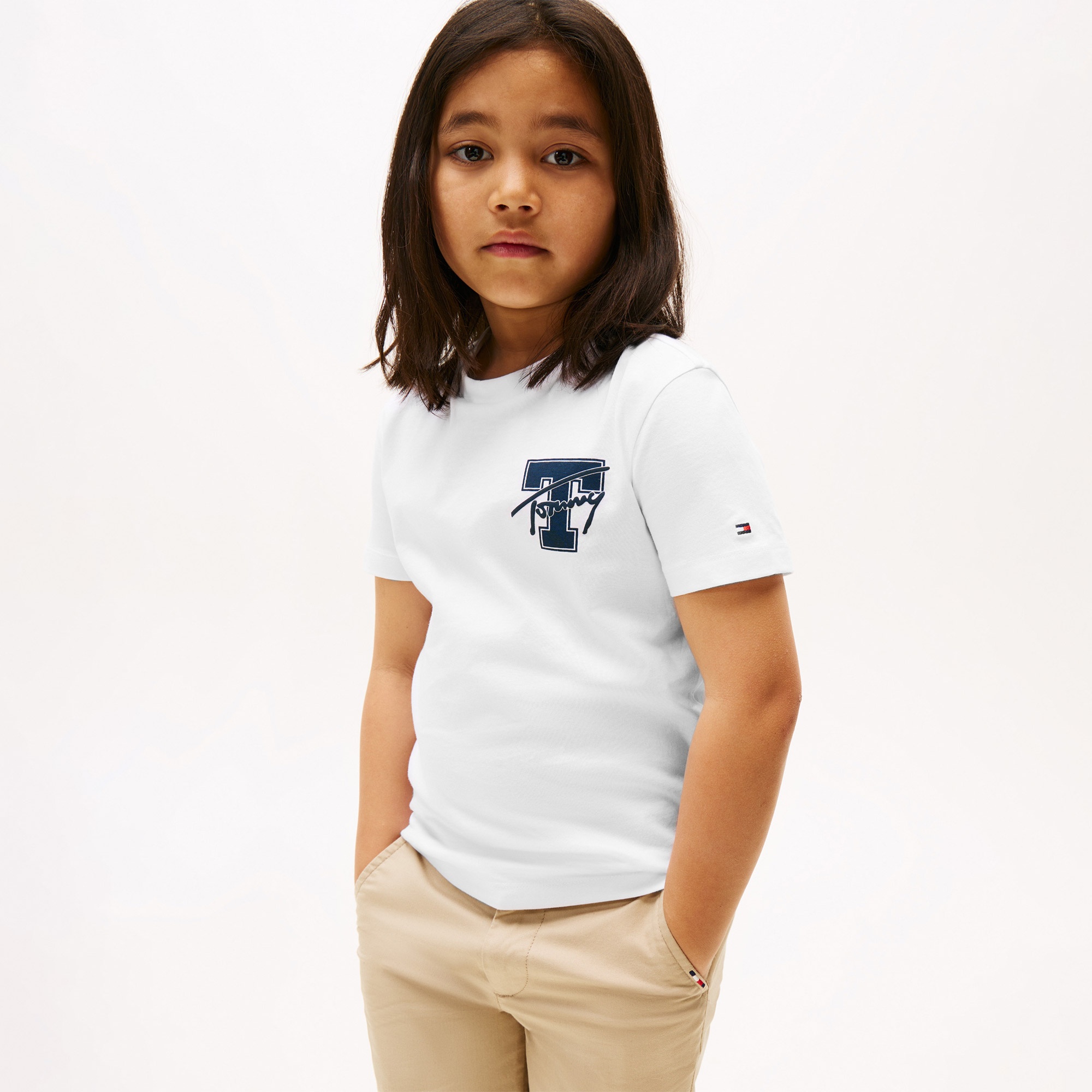 Tommy Hilfiger Varsity Graphic Çocuk Beyaz T-Shirt