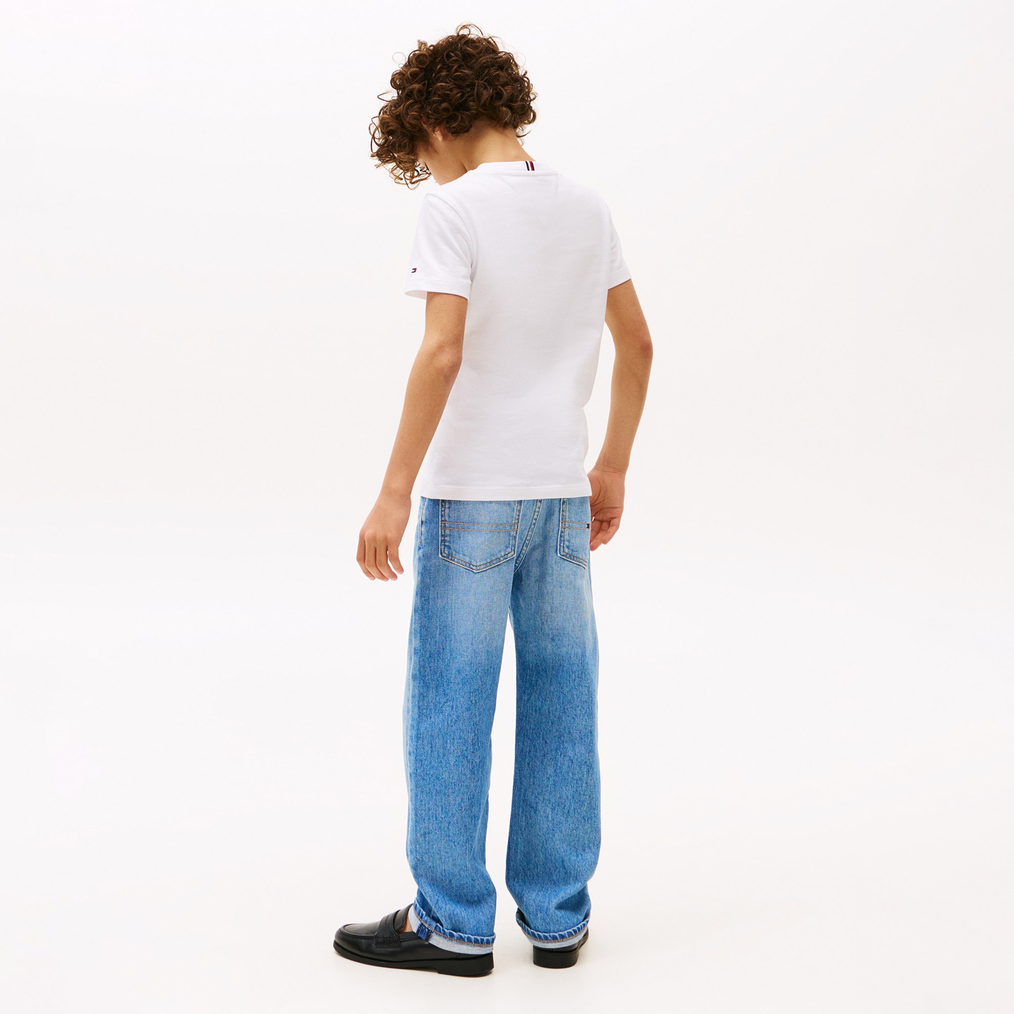 Tommy Hilfiger Textured Graphic Çocuk Beyaz T-Shirt