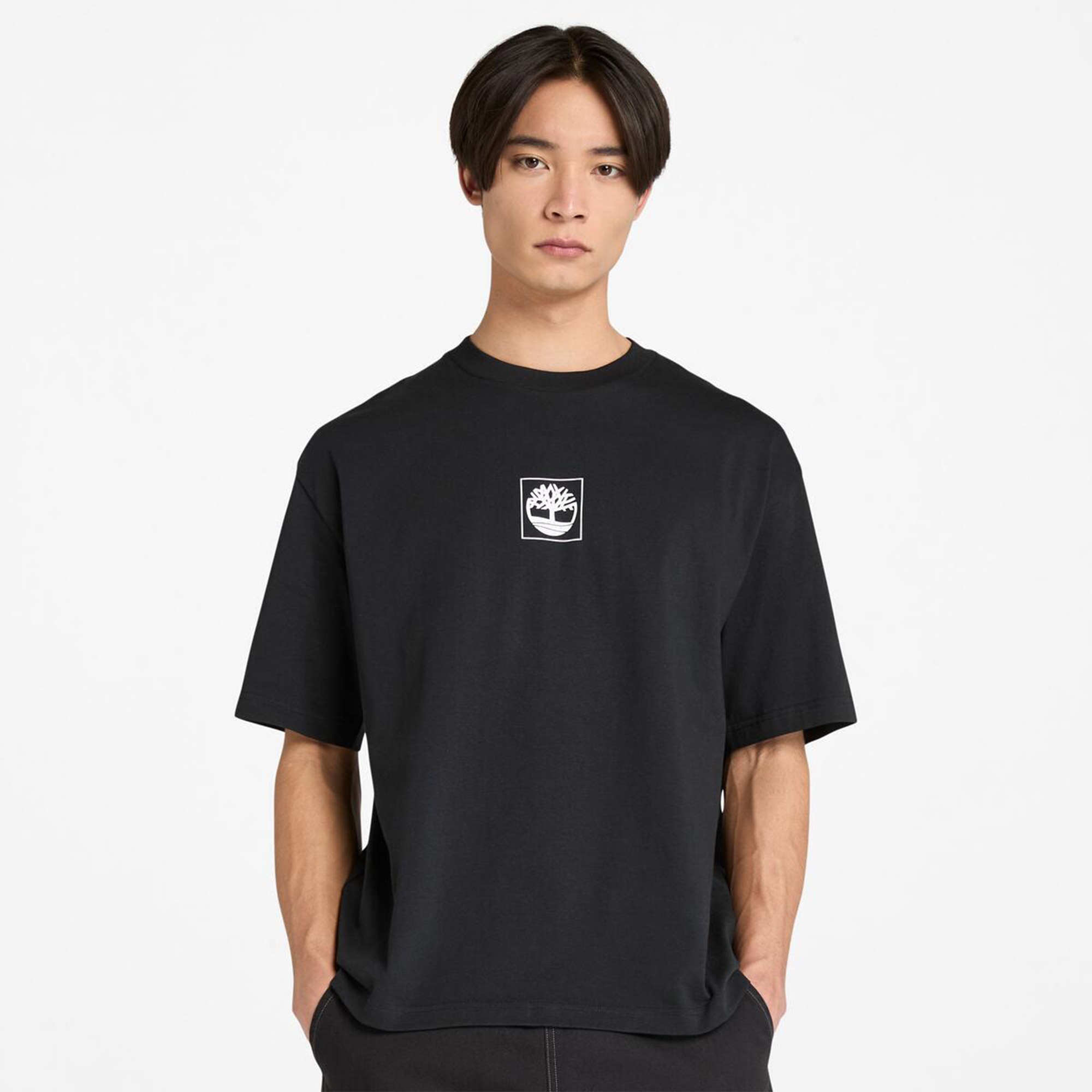 Timberland Unisex Siyah Building Blocks Kısa Kollu Grafik Baskılı Tişört