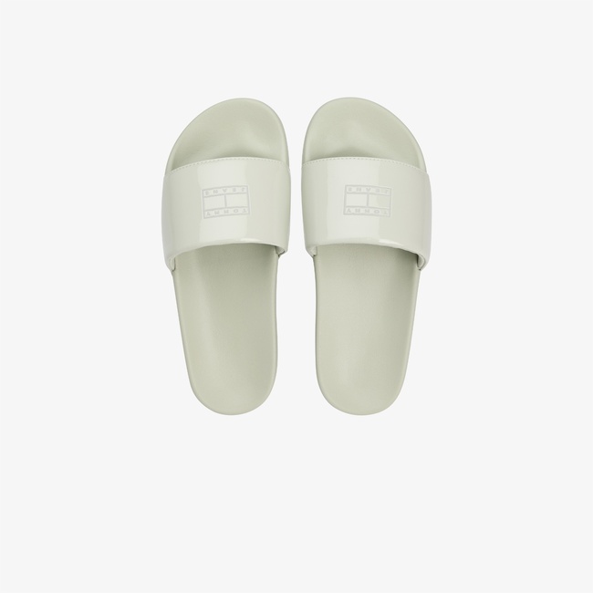  Tommy Jeans Flag Kadın Yeşil Terlik