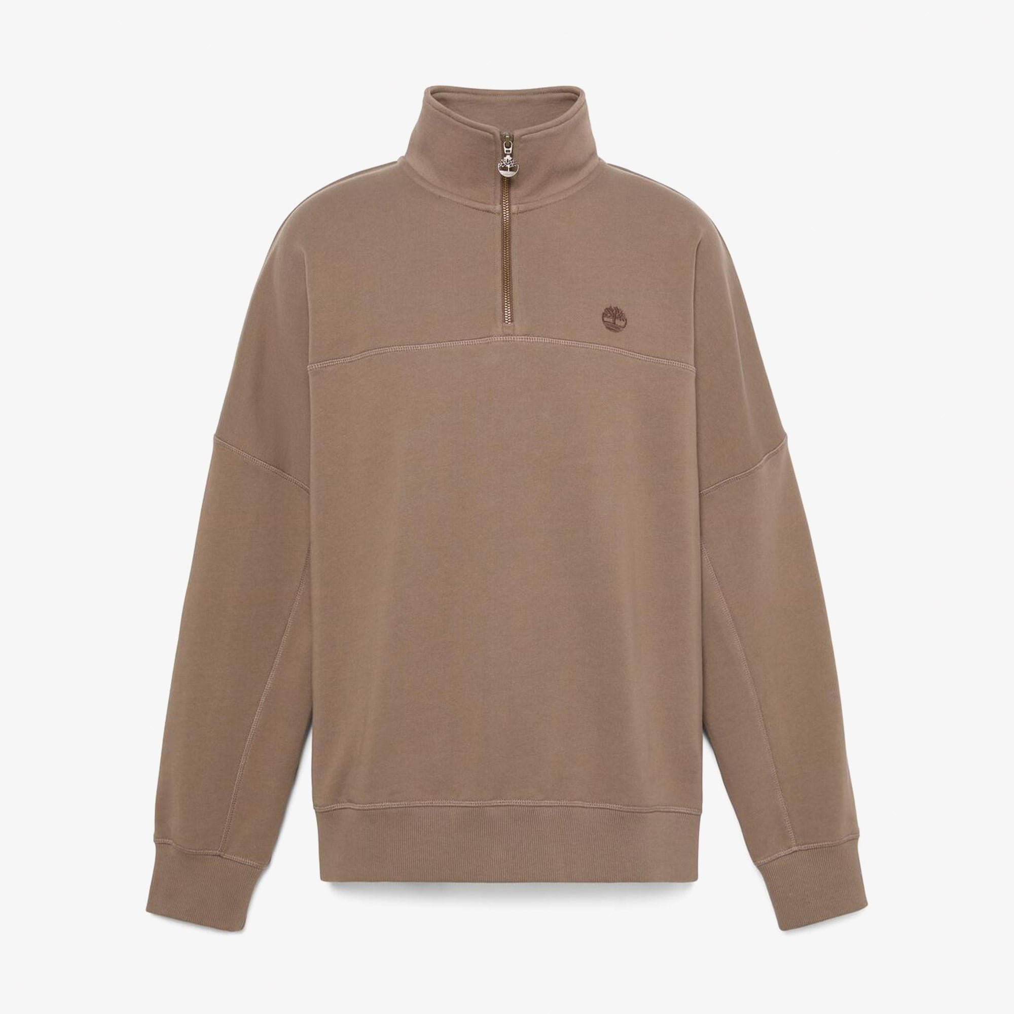 Timberland Erkek Kahverengi Çeyrek Fermuarlı Sweatshirt
