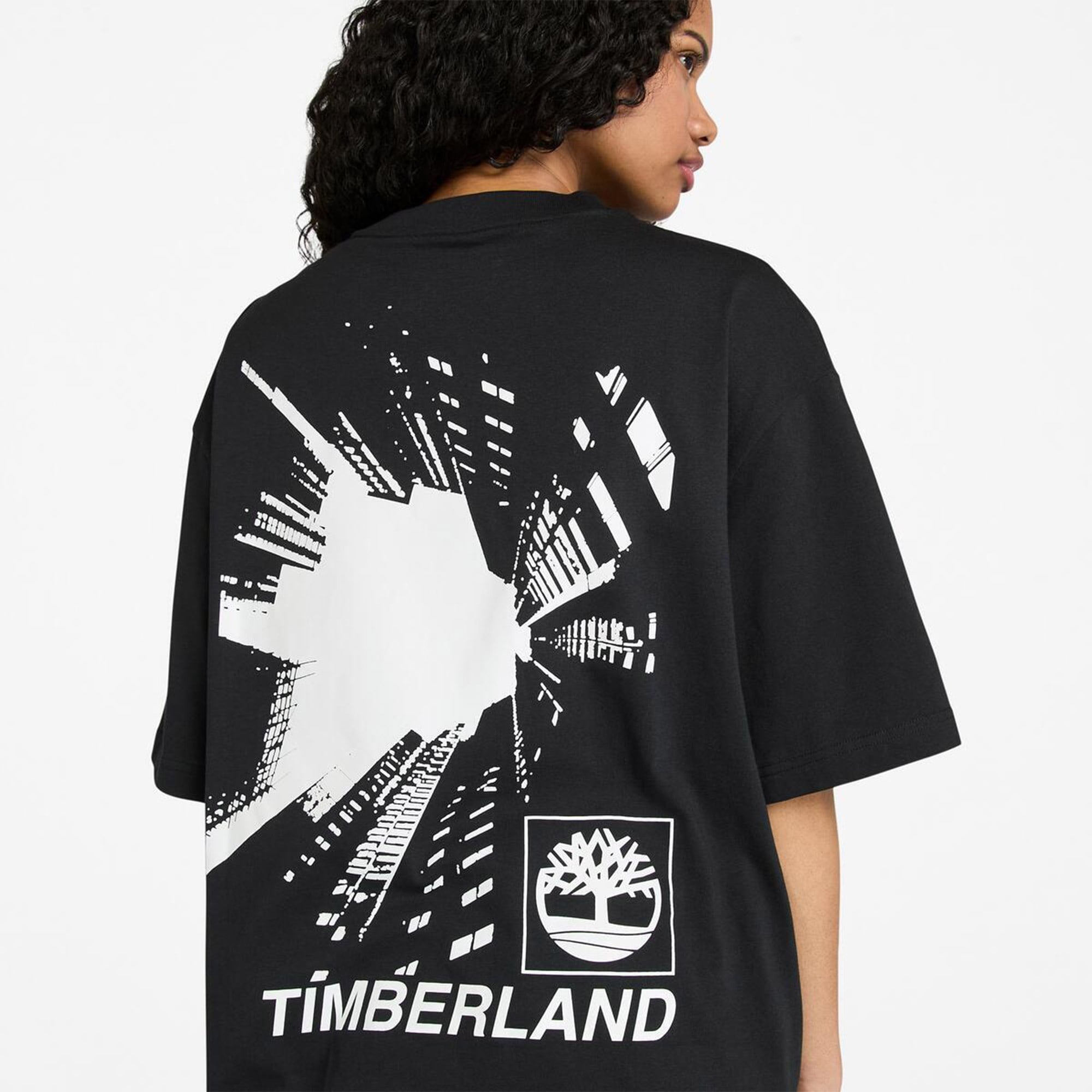 Timberland Unisex Siyah Building Blocks Kısa Kollu Grafik Baskılı Tişört