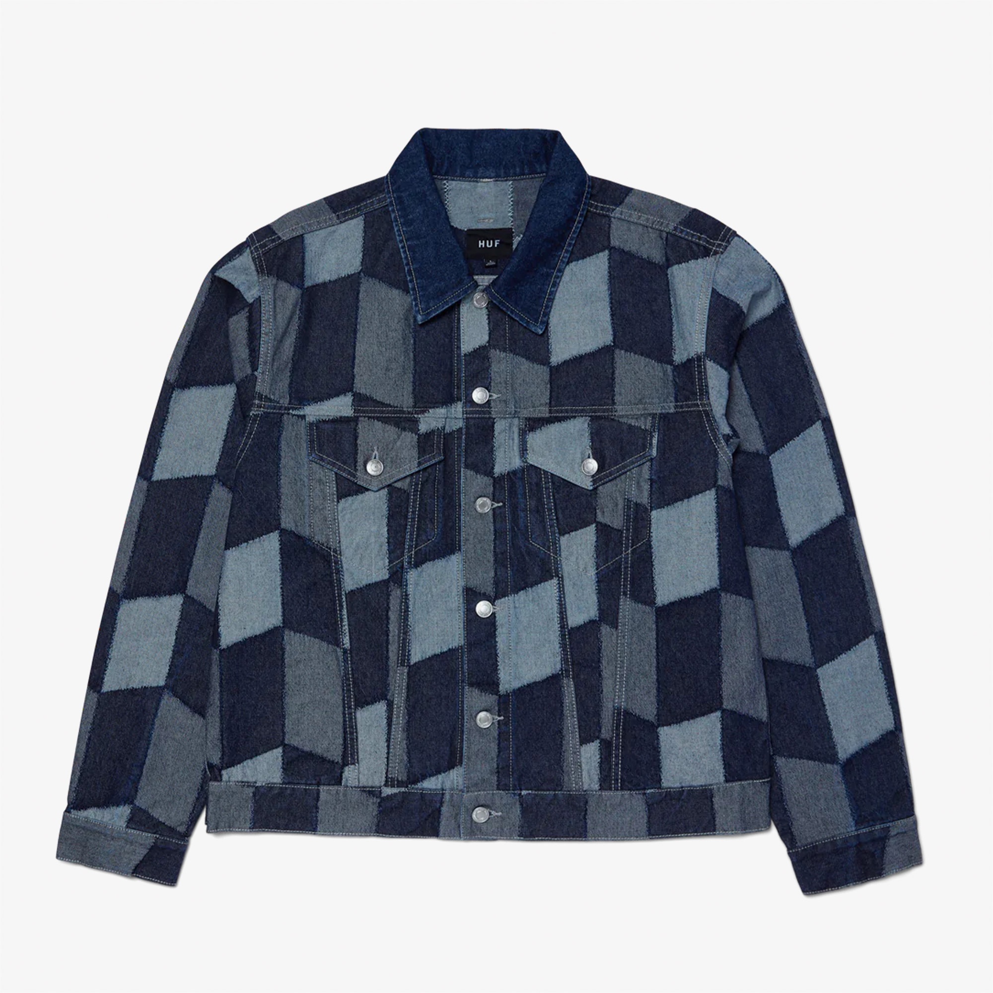 Huf Patchwork Denim Erkek Lacivert Ceket