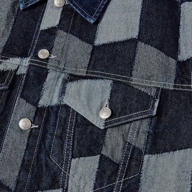  Huf Patchwork Denim Erkek Lacivert Ceket