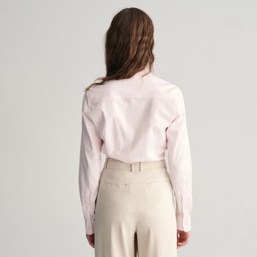  GANT Kadın Pembe Slim Fit Klasik Yaka Oxford Gömlek